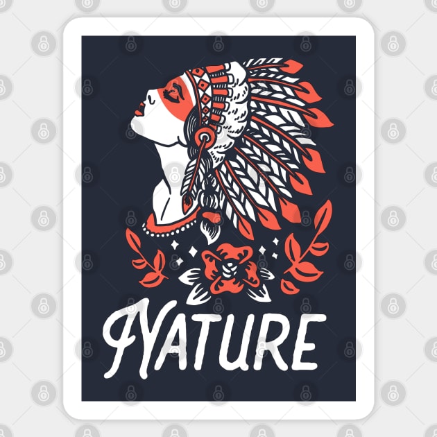 Indian apache woman Sticker by Mako Design 